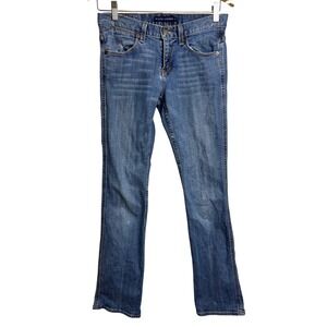 Ralph Lauren Women's Bootcut Jeans Size 28 Blue Stretch Denim Embroidered A48